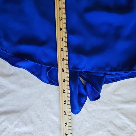 Bianca Nygard Top Womens 2X Blue Sleeveless Button Up Flowy Assymetric Hem Boho - Picture 13 of 14